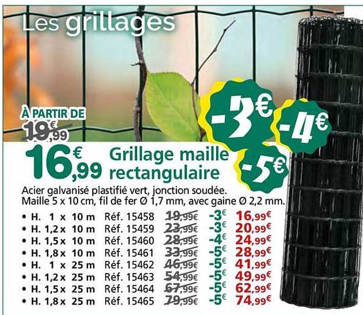 Grillage maille rectangulaire