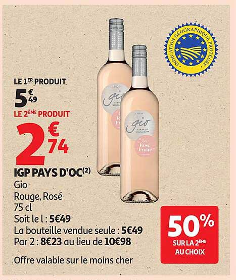 IGP PAYS D'OC - Gio Rouge, Rosé 75 cl