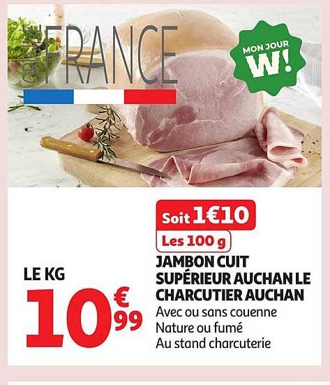 JAMBON CUIT SUPÉRIEUR AUCHAN LE CHARCUTIER AUCHAN