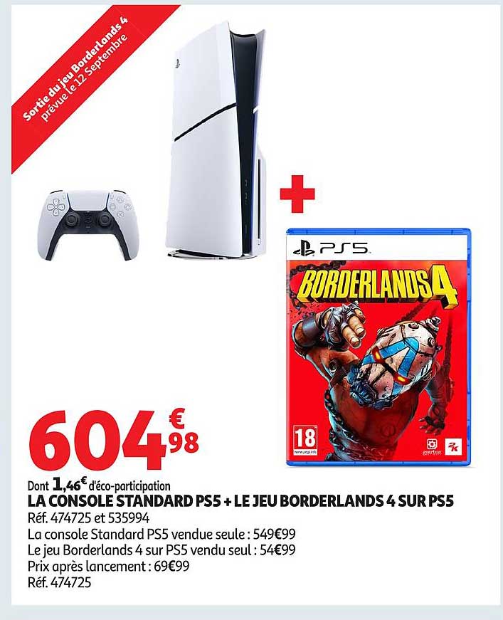 LA CONSOLE STANDARD PS5 + LE JEU BORDERLANDS 4 SUR PS5