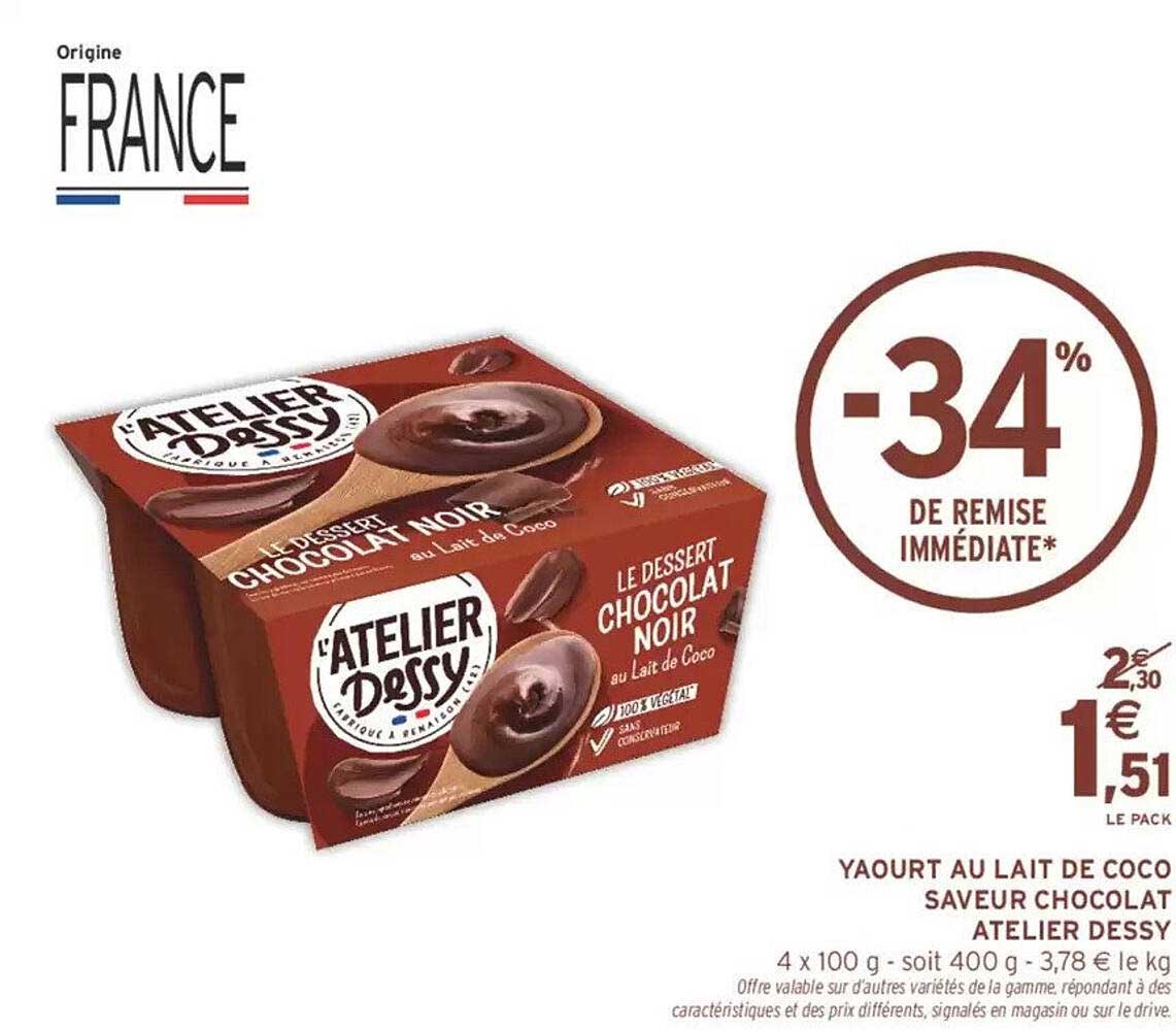 Le Dessert Chocolat Noir au Lait de Coco - 34% de remise immédiate