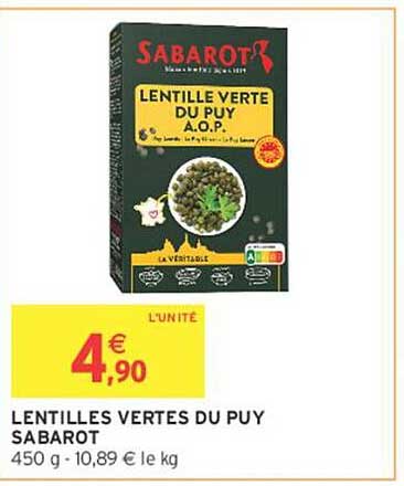 LENTILLES VERTES DU PUY SABAROT