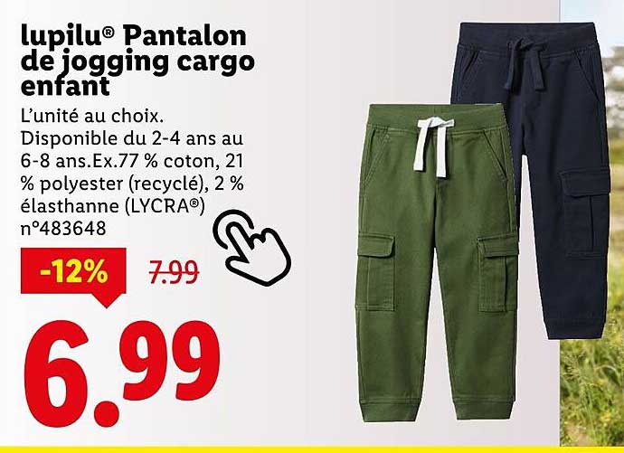 lupilù Pantalon de jogging cargo enfant