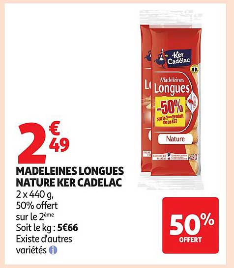 MADELEINES LONGUES NATURE KER CADELAC