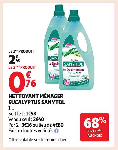 NETTOYANT MÉNAGER EUCALYPTUS SANYTOL