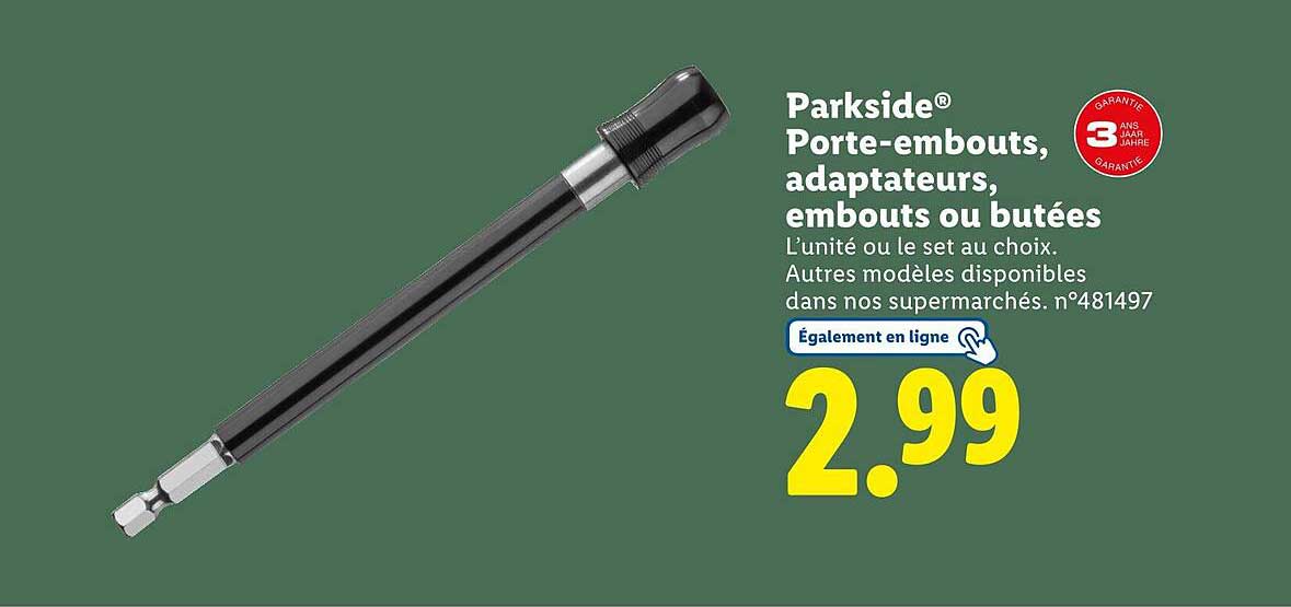 Parkside® Porte-embouts, adaptateurs, embouts ou butées