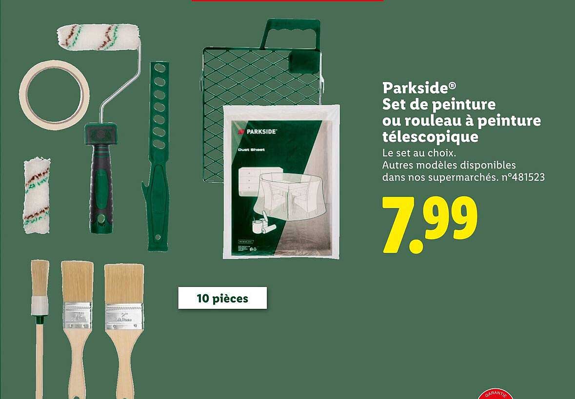 Parkside® Set de peinture ou rouleau à peinture télescopique