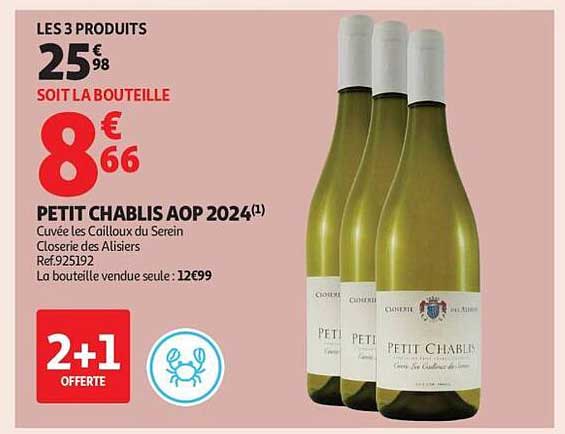 PETIT CHABLIS AOP 2024 - 2+1 OFFERT