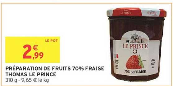 PRÉPARATION DE FRUITS 70% FRAISE THOMAS LE PRINCE