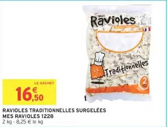 RAVIOLES TRADITIONNELLES SURGELÉES MES RAVIOLES 1228
