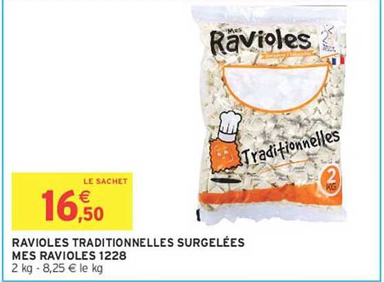 RAVIOLES TRADITIONNELLES SURGELÉES MES RAVIOLES 1228