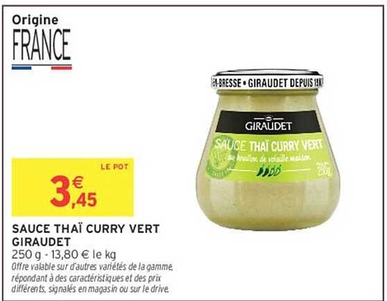 SAUCE THAÏ CURRY VERT GIRAUDET