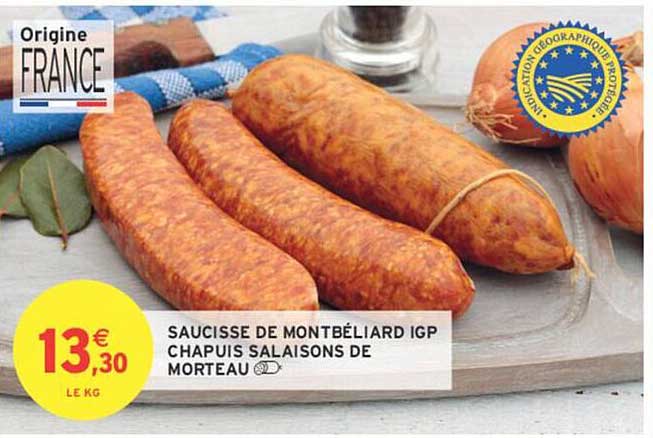 SAUCISSE DE MONTBÉLIARD IGP CHAPUIS SALAISONS DE MORTEAU