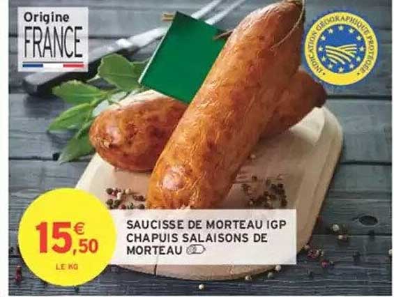 SAUCISSE DE MORTEAU IGP CHAPIUS SALAISONS DE MORTEAU