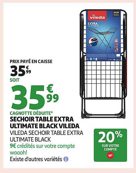 SECHOIR TABLE EXTRA ULTIMATE BLACK VILEDA