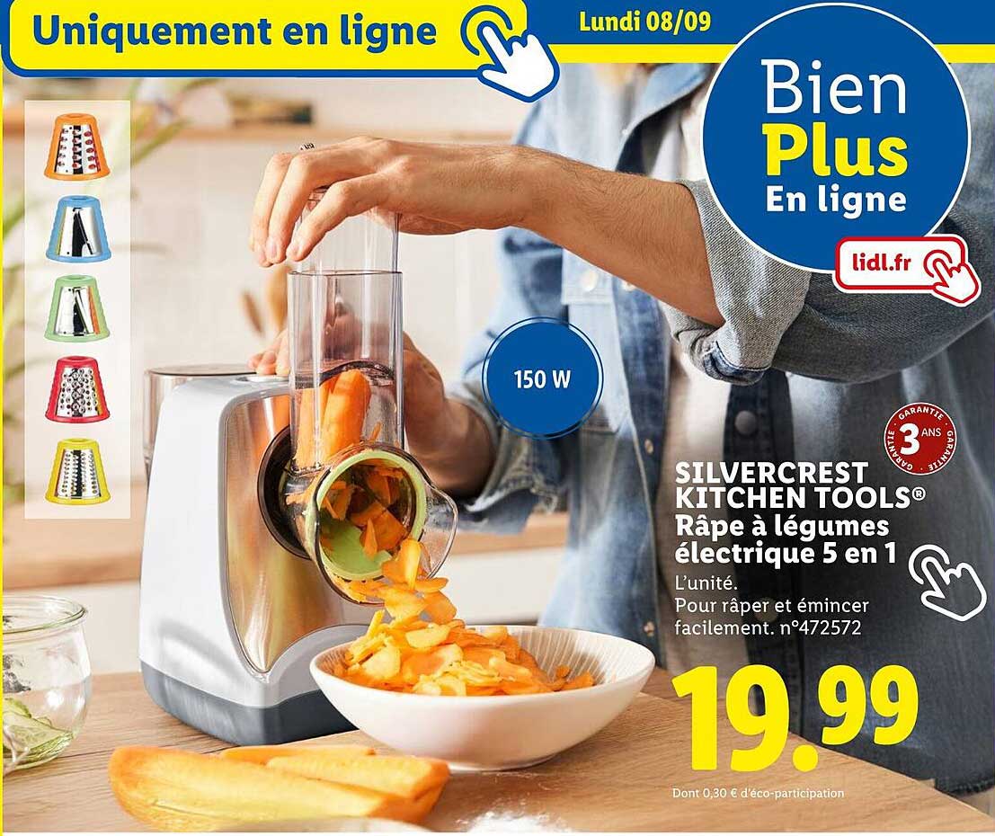 SILVERCREST KITCHEN TOOLS® Râpe à légumes électrique 5 en 1