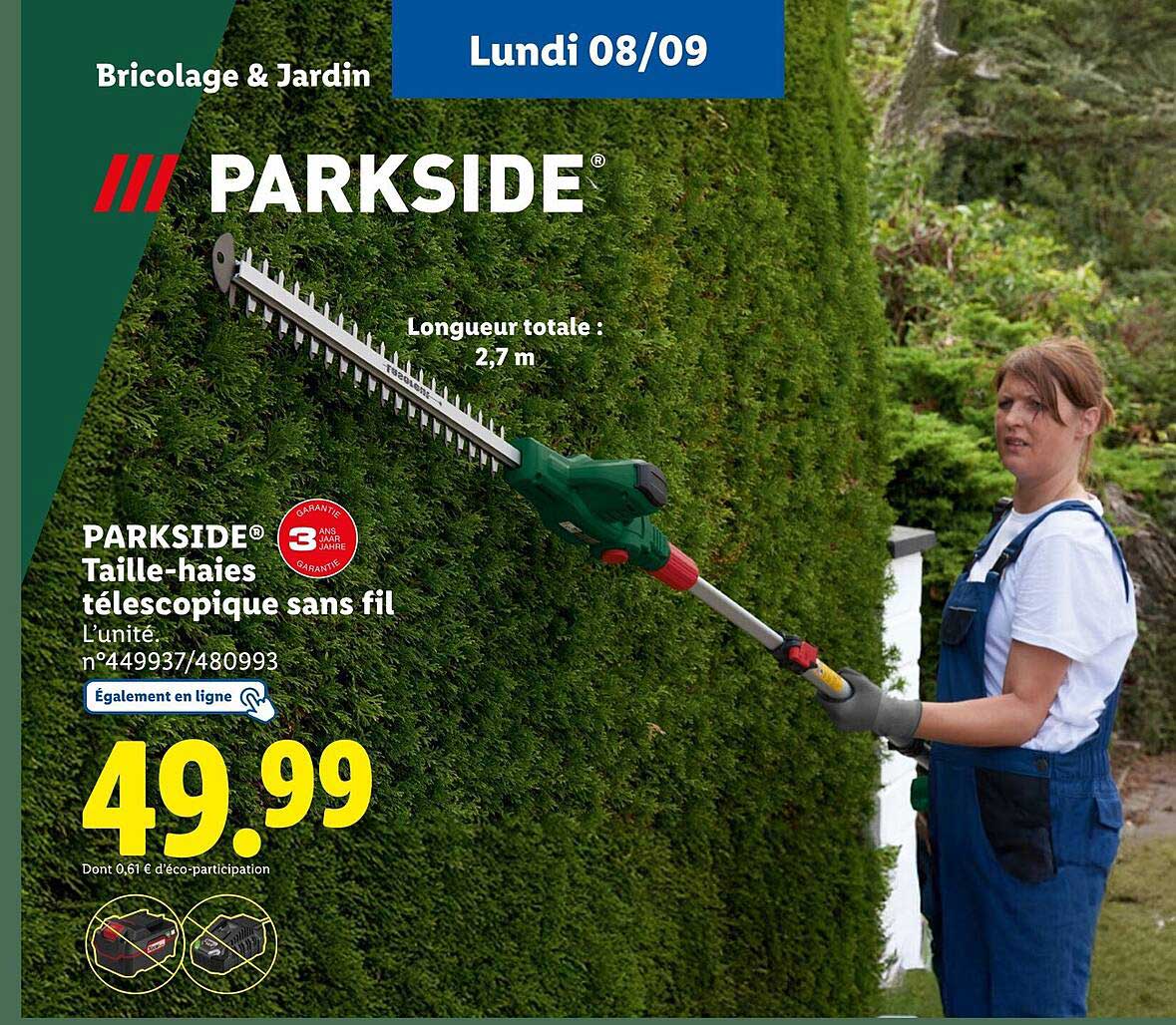 Taille-haies télescopique sans fil PARKSIDE