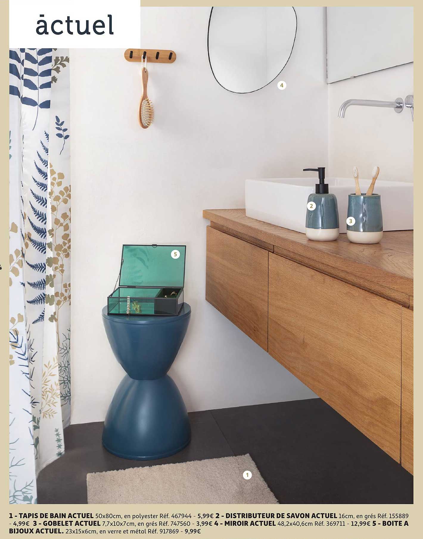 TAPIS DE BAIN ACTUEL 50x80cm, en polyester Réf. 467944 - 5,99€