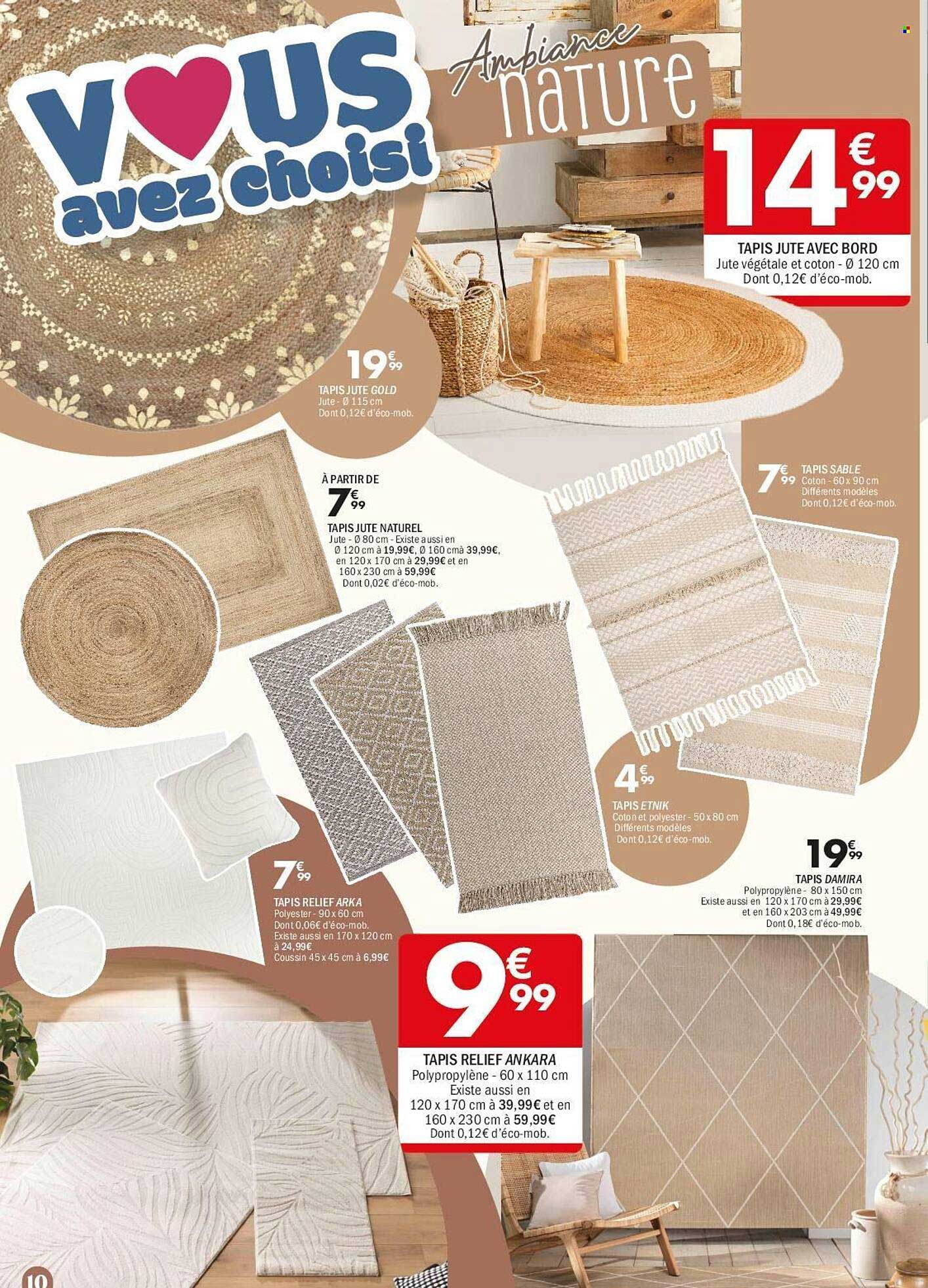 TAPIS JUTE AVEC BORD