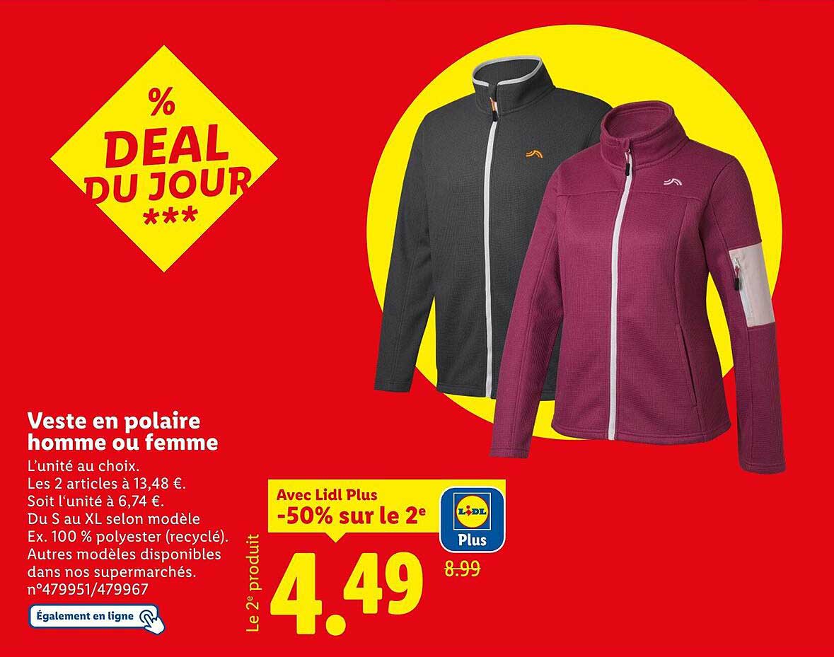 Veste en polaire homme ou femme