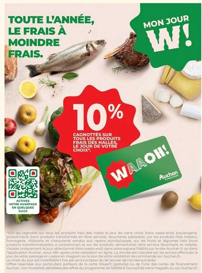 10% Cagnotés sur tous les produits frais des Halles, le jour de votre choix