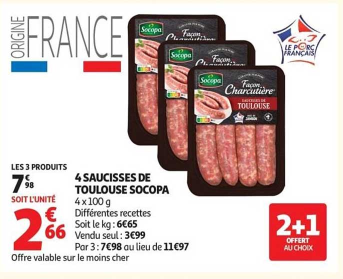 4 SAUCISSES DE TOULOUSE SOCOPA