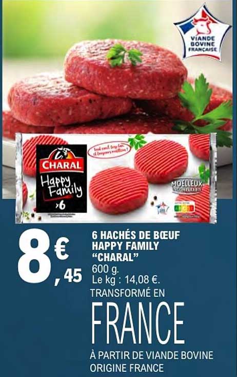6 HACHÉS DE BŒUF HAPPY FAMILY "CHARAL"