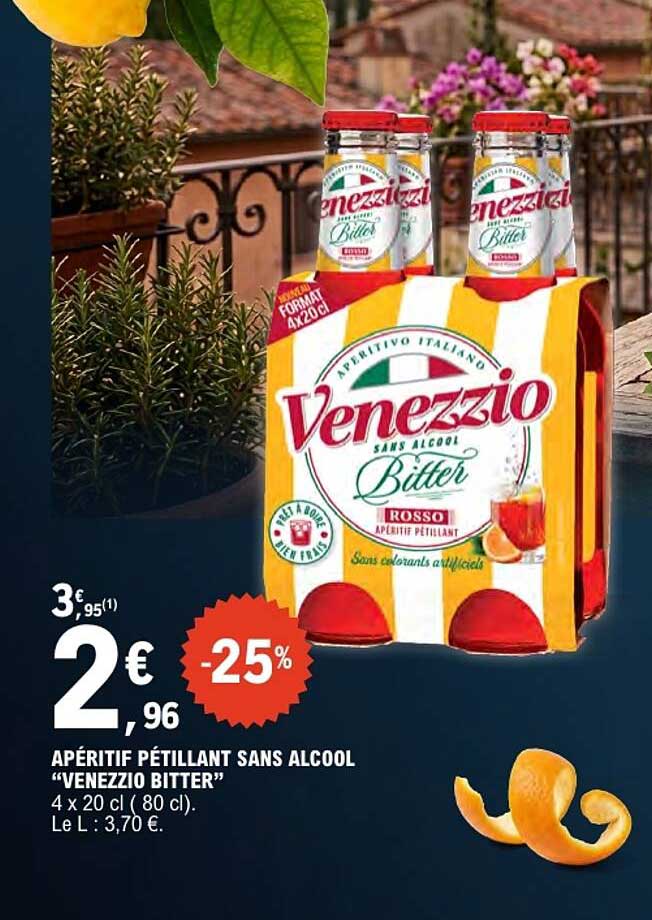 APÉRITIF PÉTILLANT SANS ALCOOL “VENEZZIO BITTER”