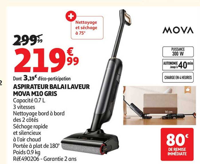 ASPIRATEUR BALAILAVEUR MOVA M10 GRIS