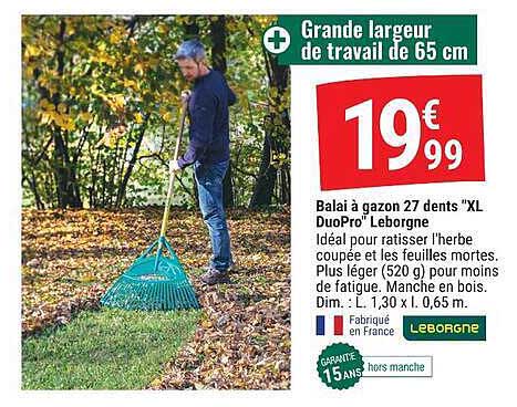 Balai à gazon 27 dents "XL DuoPro" Leborgne