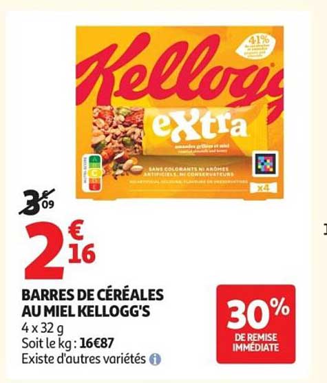 BARRES DE CÉRÉALES AU MIEL KELLOGG'S