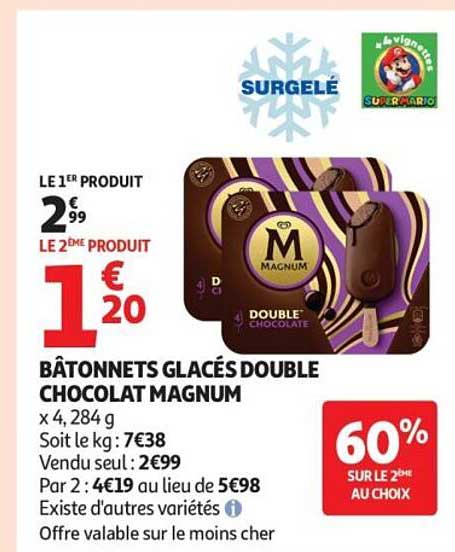 BÂTONNETS GLACÉS DOUBLE CHOCOLAT MAGNUM