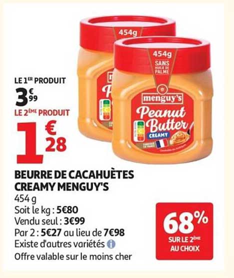 BEURRE DE CACAHUÈTES CREAMY MENGUY'S