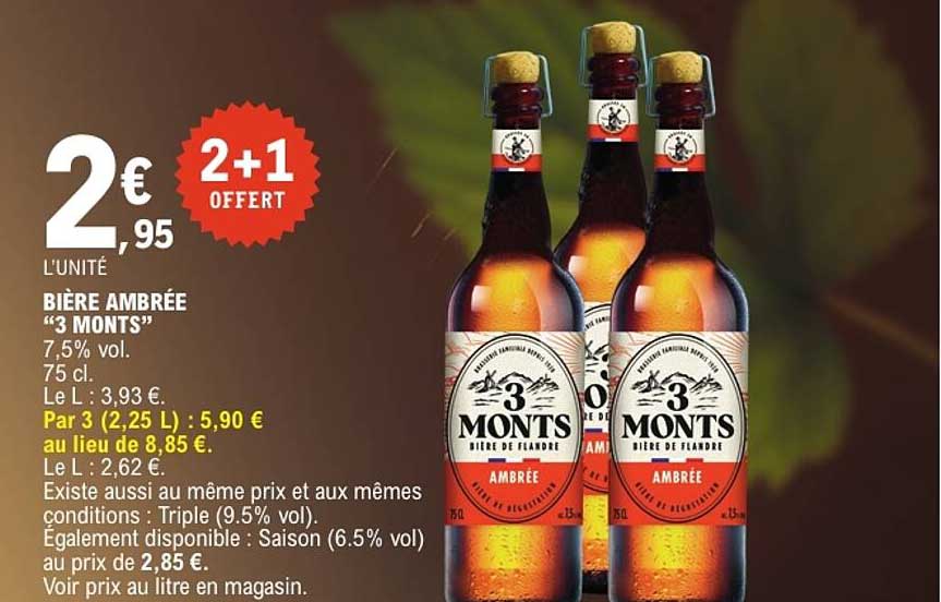 BIÈRE AMBRÉE “3 MONTS”