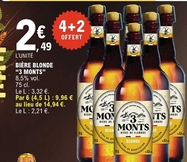 Bière blonde “3 MONTS”