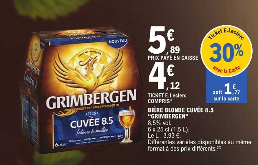 BIÈRE BLONDE CUVÉE 8.5 "GRIMBERGEN"