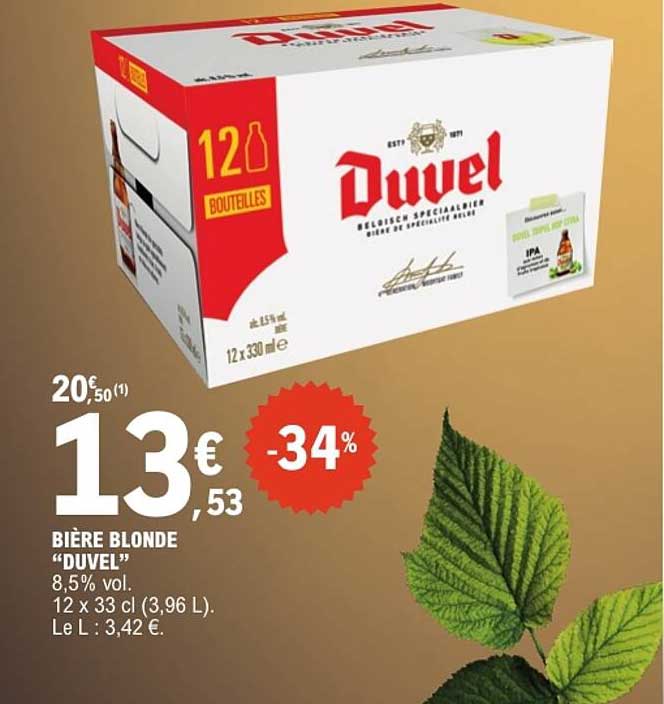 BIERE BLONDE "DUVEL"