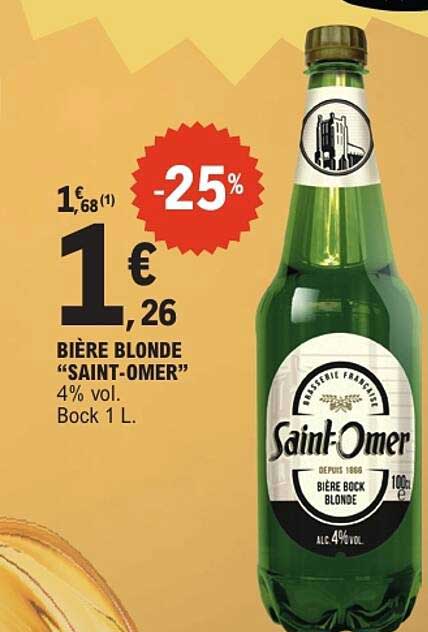 BIÈRE BLONDE “SAINT-OMER” 4% vol. Bock 1 L.