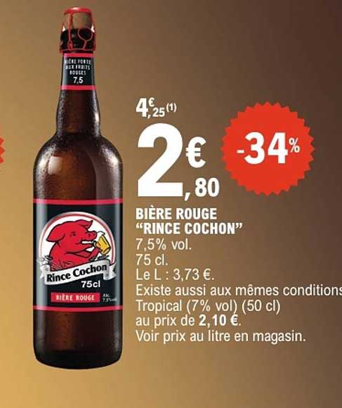 BIÈRE ROUGE "RINCE COCHON"