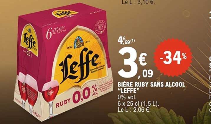 BIÈRE RUBY SANS ALCOOL "LEFFE"