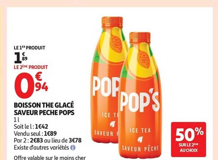 BOISSON THE GLACÉ SAVEUR PECHE POPS