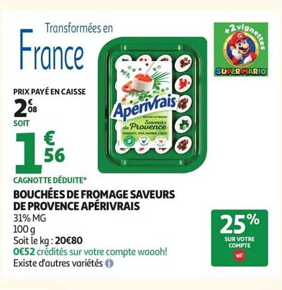 BOUCHÉES DE FROMAGE SAVEURS DE PROVENCE APÉRIVRAIS