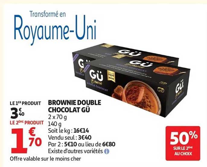 BROWNIE DOUBLE CHOCOLAT GÜ