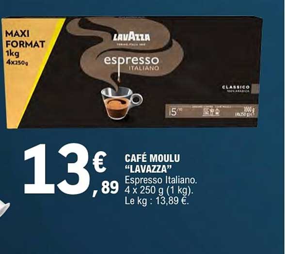 CAFÉ MOULU “LAVAZZA” Espresso Italiano. 4 x 250 g (1 kg).