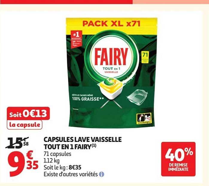 CAPSULES LAVE VAISSELLE TOUT EN 1 FAIRY