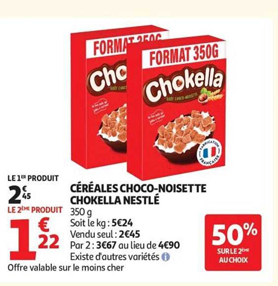 CÉRÉALES CHOCO-NOISETTE CHOKELLA NESTLÉ