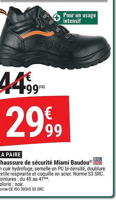 Chaussure de sécurité Miami Baudou