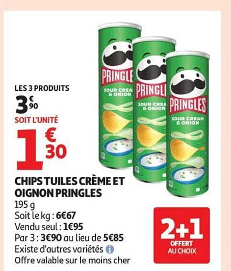 CHIPS TUILES CRÈME ET OIGNON PRINGLES