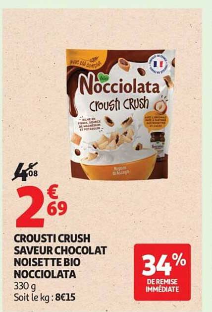 CROUSTI CRUSH SAVEUR CHOCOLAT NOISETTE BIO NOCCIOLATA