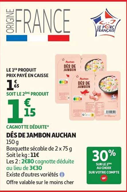 DÉS DE JAMBON AUCHAN